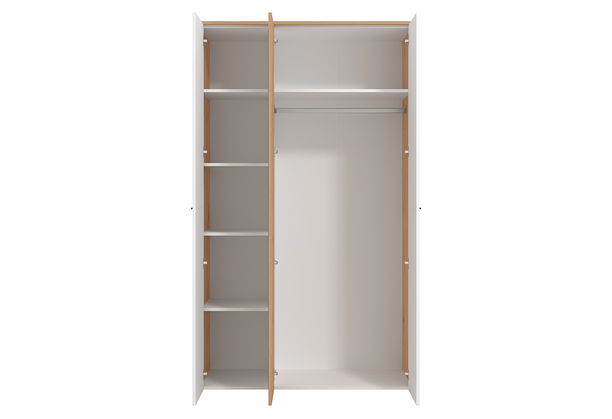 Απεικονίζεται η ντουλάπα ανοιχτή.